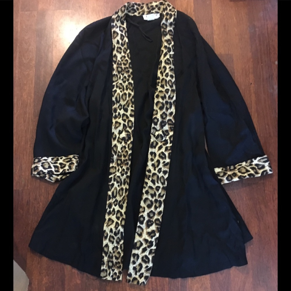 20W plus size Long Blazer leopard Pinup